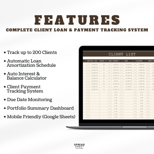 Lending Business Spreadsheet