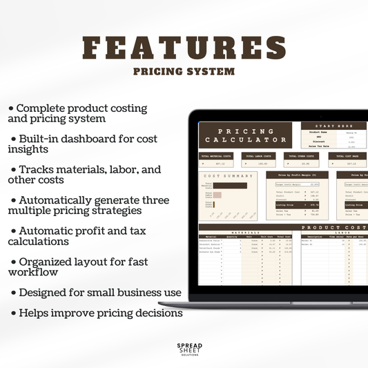 Product Pricing Calculator Spreadsheet