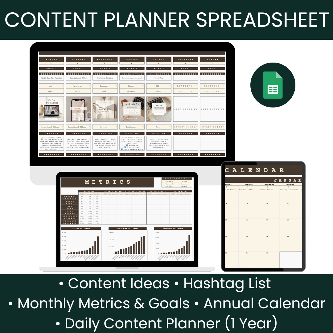 Content Planner Spreadsheet