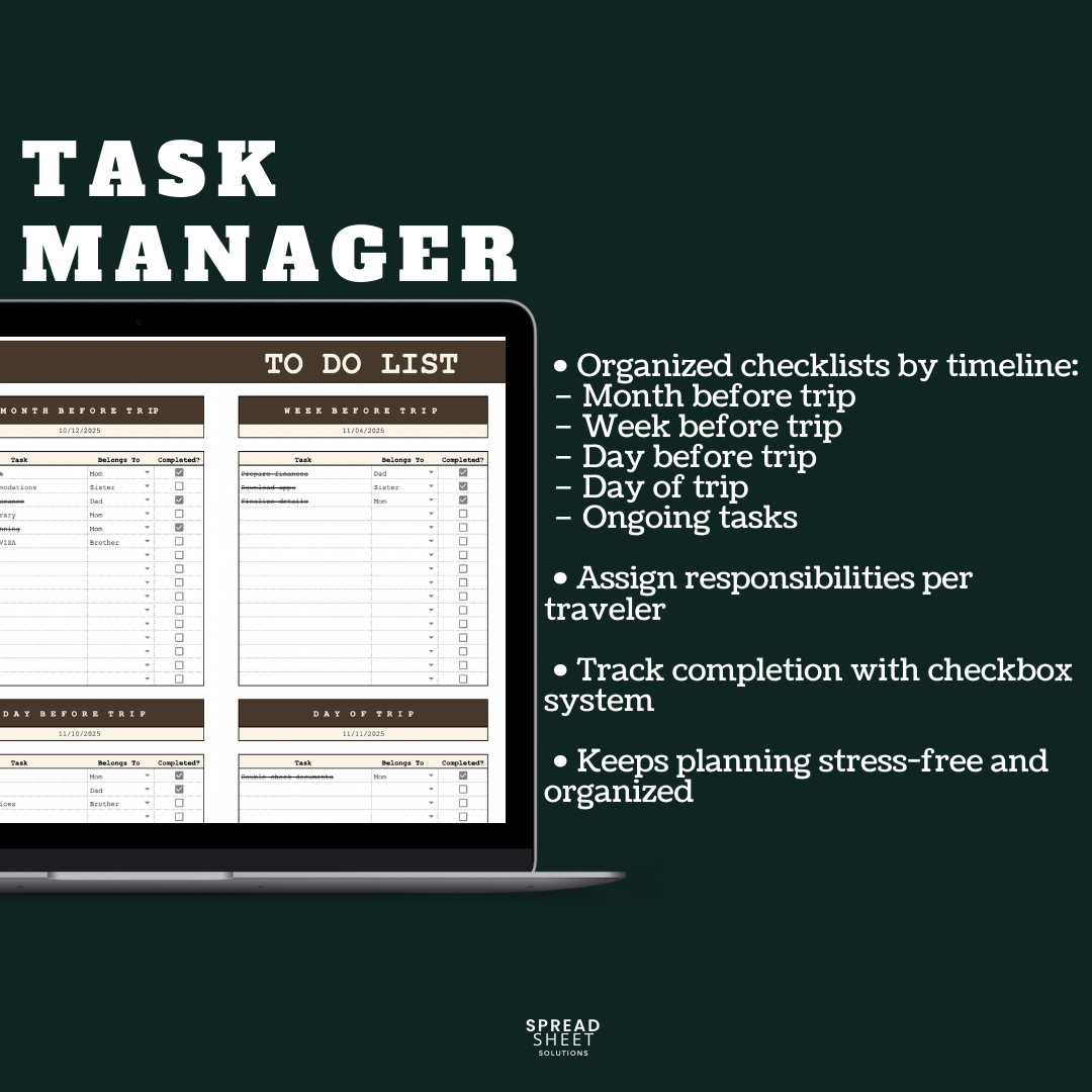 Travel Planner Spreadsheet