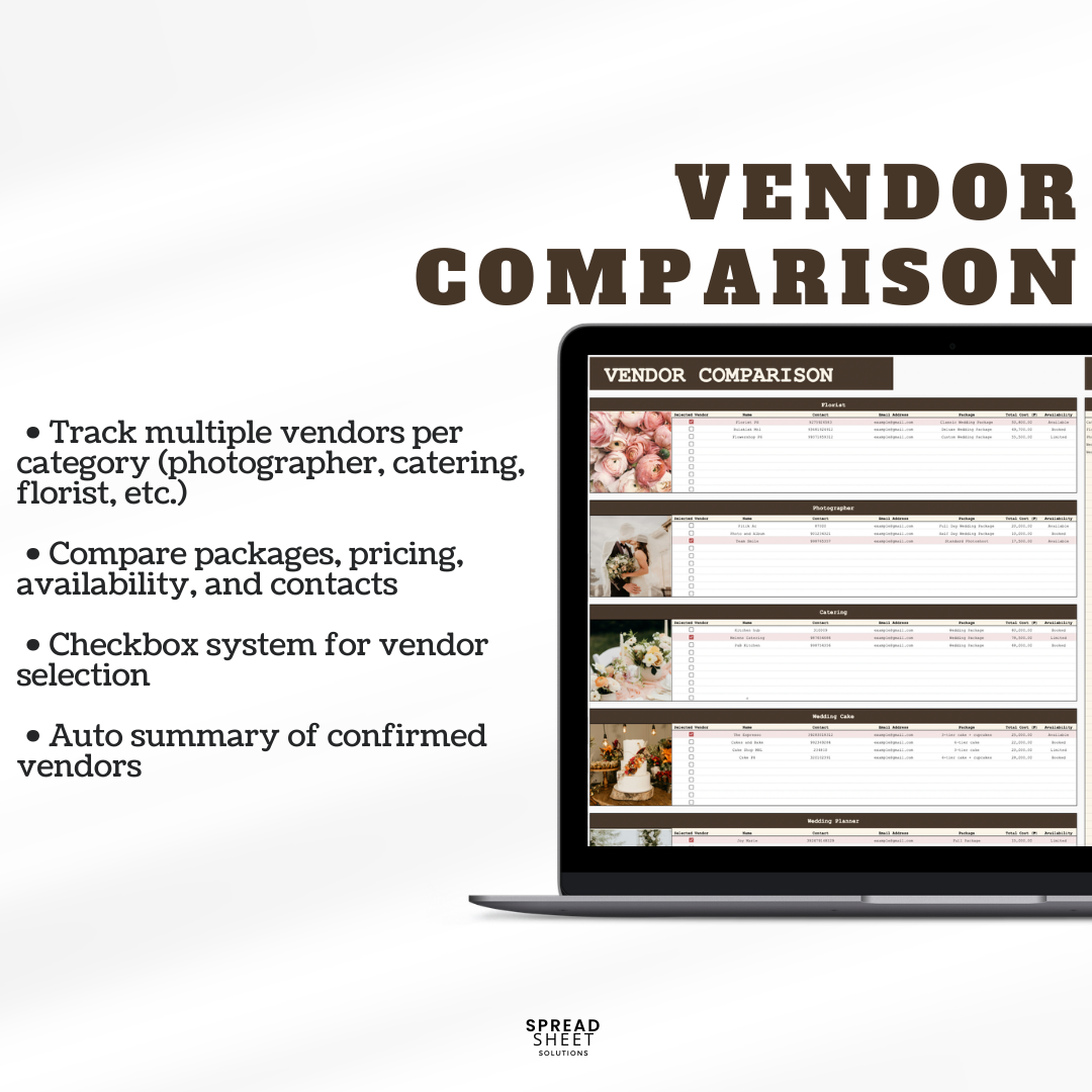 Wedding Planner Spreadsheet