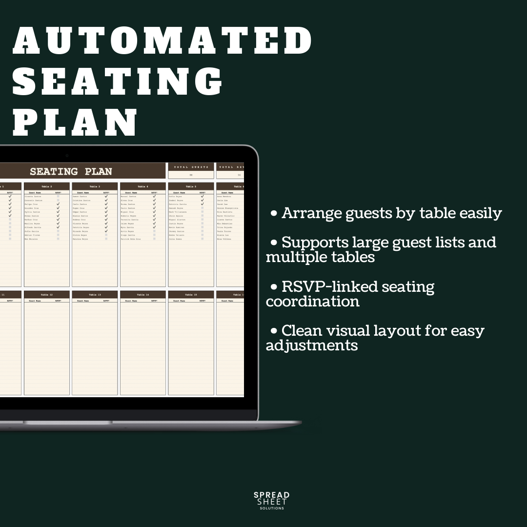 Wedding Planner Spreadsheet