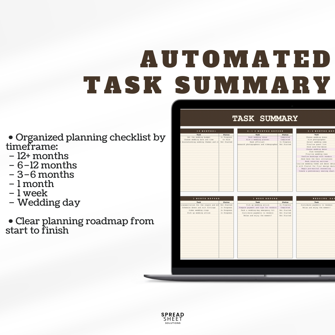Wedding Planner Spreadsheet