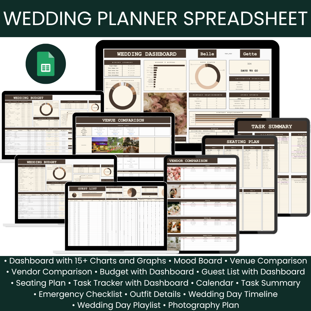 Wedding Planner Spreadsheet