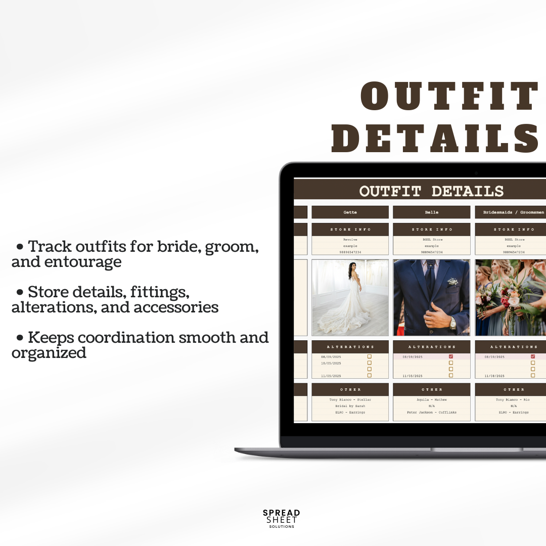 Wedding Planner Spreadsheet