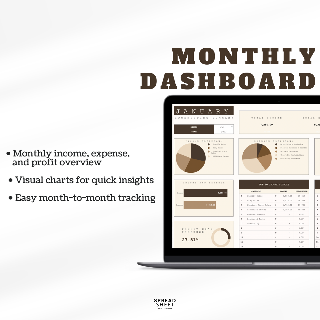 Cashflow & Profit Tracker Spreadsheet