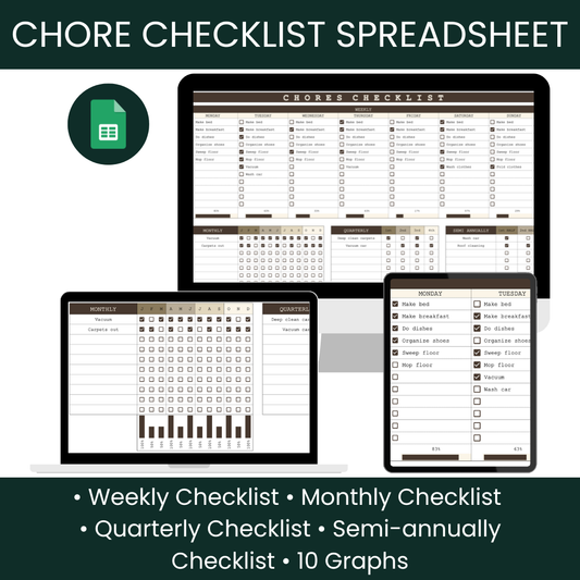 Chore Checklist Spreadsheet