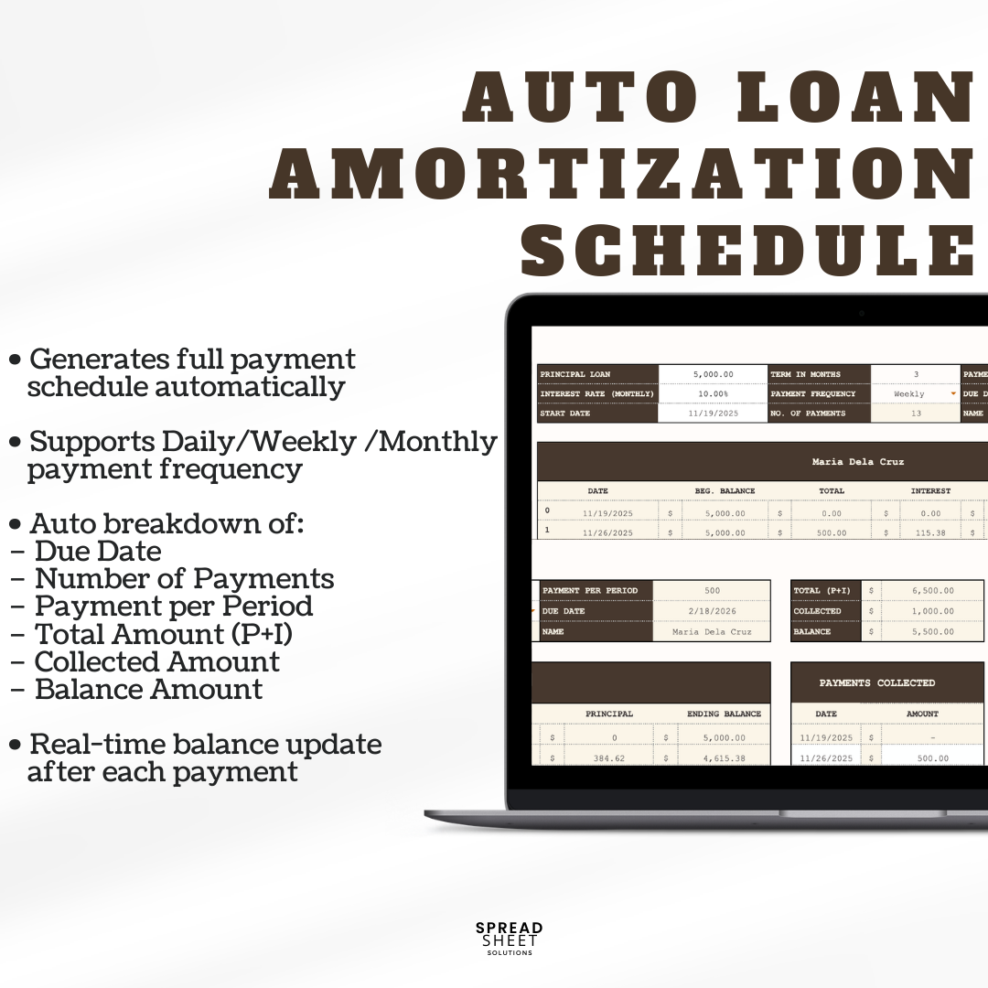 Lending Business Spreadsheet