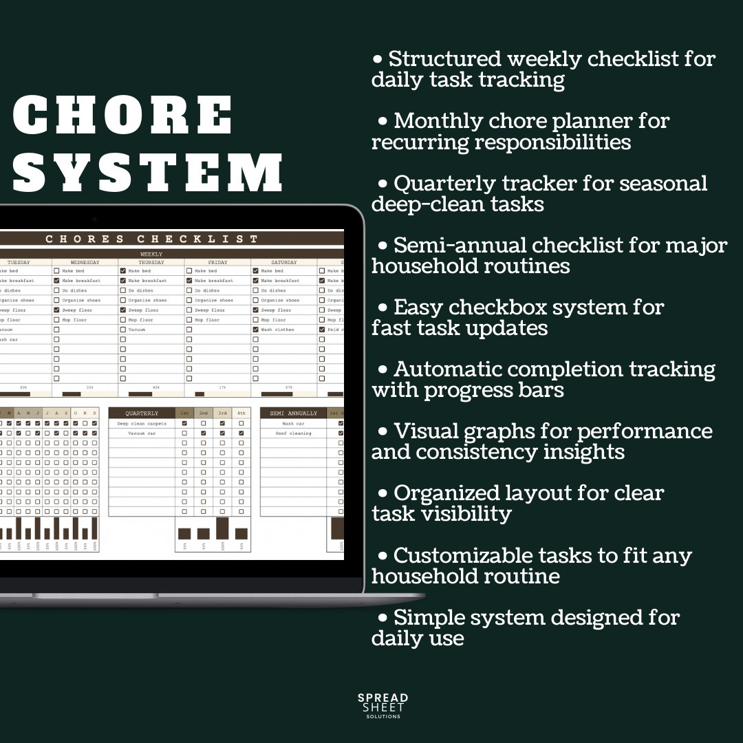 Chore Checklist Spreadsheet